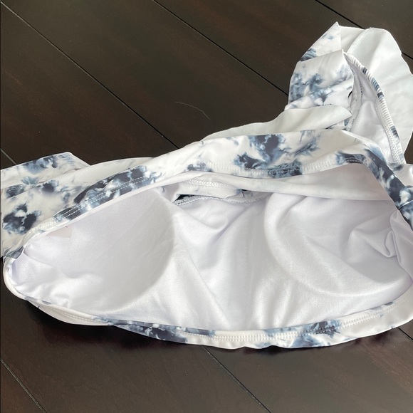 Black and White One Shoulder Ruffle Top|High-Waisted Bikini Set - Picture 6 of 7